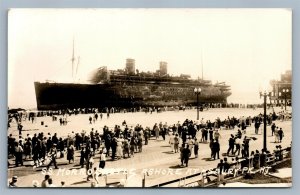 ASBURY PARK NJ SS MORRO CASTLE ANTIQUE REAL PHOTO POSTCARD RPPC