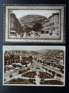 Wales LLANDUDNO 2 x Mostyn Street & The Orme c1906 & c1930s RP Postcard