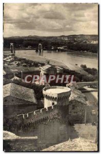 Modern Postcard The Rhone Avignon Bridge and the new