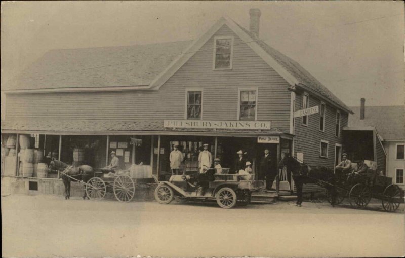 Benton Station Beautiful Store & Street Scene Pillsbury J Akins Post Office RPPC