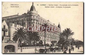 Postcard Old Cannes Carlton Hotel Promenade de la Croisette