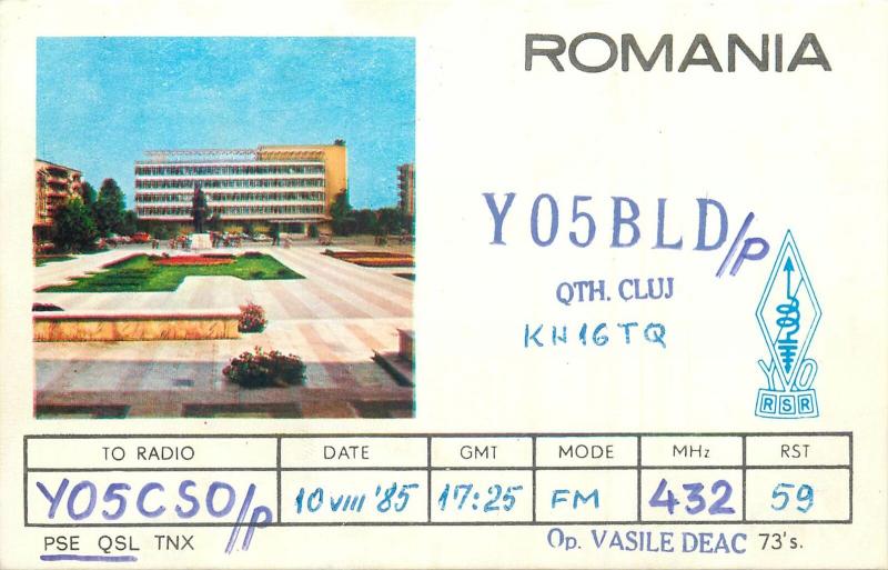 Amateur Radio Station card QSL Romania YO5KAS Cluj