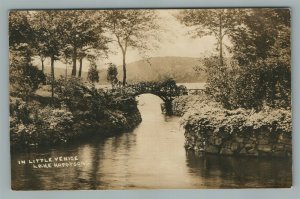 LAKE HOPATCONG NJ IN LITTLE VENICE ANTIQUE REAL PHOTO POSTCARD RPPC