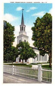 Postcard CHURCH SCENE Augusta Georgia GA AP8874