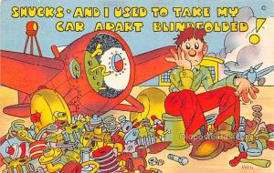 Military Comic Postcard, Old Vintage Antique Post Card Blindfolded Unused