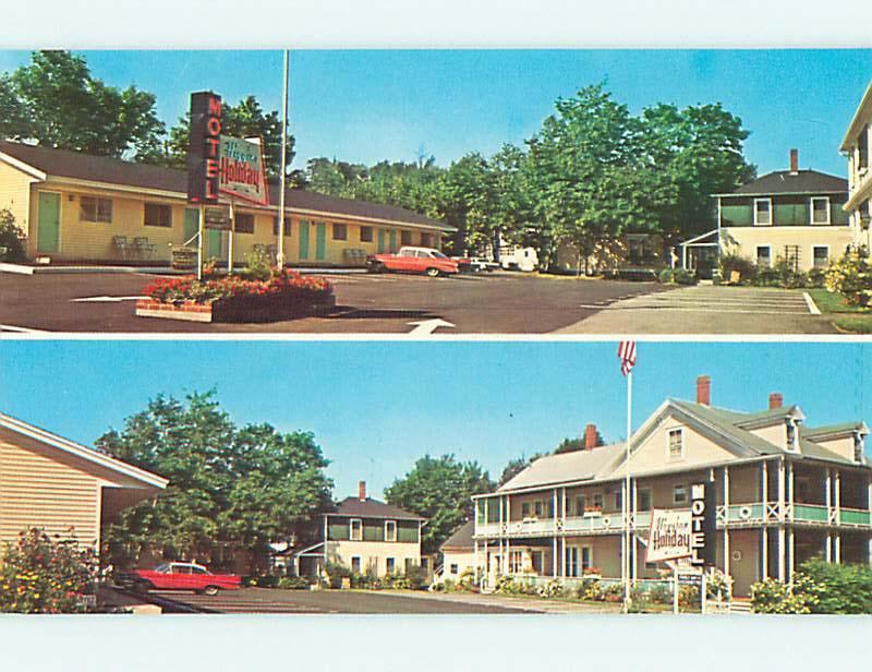 Pre-1980 OLD CARS & HIGGINS HOLIDAY MOTEL Bar Harbor Maine ME r0338