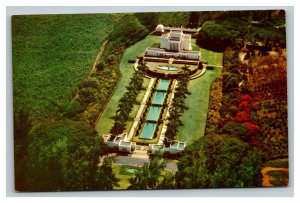 Vintage 1960's Postcard Aerial View Mormon Temple Laie Oahu Hawaii