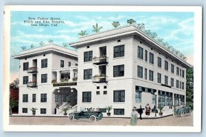 San Diego California CA Postcard New Palace Hotel Fifth And Elm Street c1920's