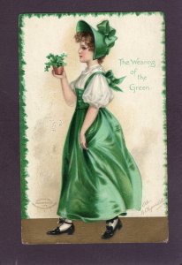 Antique St. Pats Day postcardWearing of the Green-signed Ellen Clapsaddle 1908