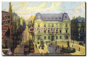 Old Postcard Bank Bordeaux Rue Vital Carle and Caisse d & # 39Epargne