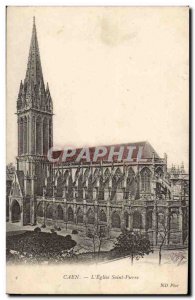 Caen Postcard Ancient Church St Pierre