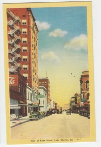 P2587 old postcard old cars etc ryan street view lake charles LA