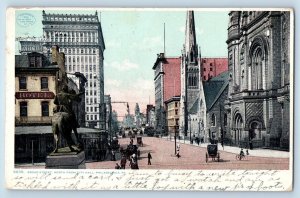 Philadelphia Pennsylvania PA Postcard Broad Street North City Hall c1908 Vintage