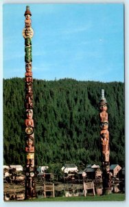 WRANGELL, Alaska AK ~ SUN & SEA LION PRINCE Totems c1960s-70s  Postcard