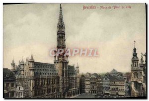 Old Postcard Brussels Place of L & # 39Hotel City