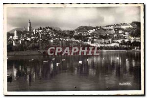 Old Postcard Menton Garavan old town view from the harbor