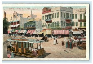 Cairo Ataba El Khadra Place Circa 1910 Bazaar Trolley Vintage Antique Postcard