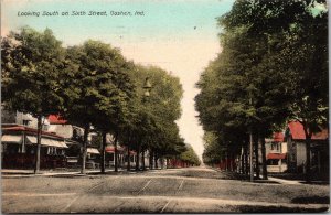 Hand Colored Postcard Looking South on Sixth Street in Goshen, Indiana~4315