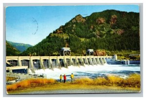 Vintage 1959 Union Pacific Postcard Bonneville Dam Columbia River Washington