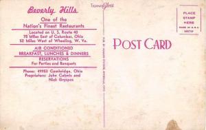 Cambridge Ohio Beverly Hills Restaurant Vintage Postcard J54944