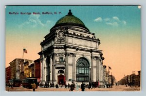 Buffalo New York BUFFALO SAVINGS BANK, VICTORIAN LADIES, GENTS Vintage Postcard