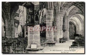 Batz Old Postcard Interior of & # 39eglise Down South coast