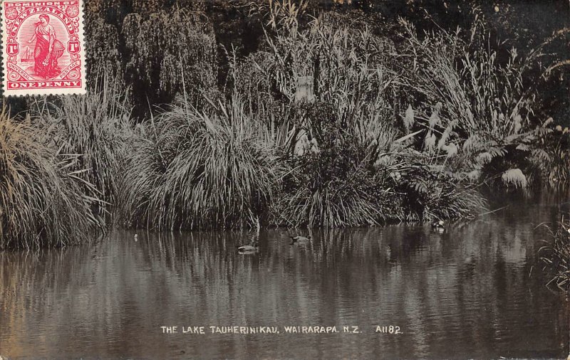 The Lake Tauherinikau Wairarapa New Zealand RPPC Real Photo postcard