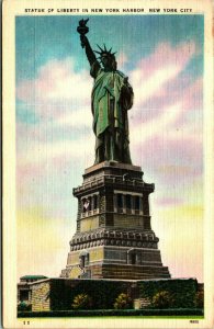 Statue Of Liberty New York NYC New York NY Linen Postcard B4
