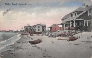 Saybrook Connecticut Chalker Beach Color Lithograph Vintage Postcard U1761