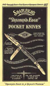 St Louis MO Shapleigh's Rare Diamond Edge Pocket Knives 1937 Postal Card