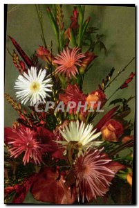 Old Postcard Fantasy Flowers Bouquet