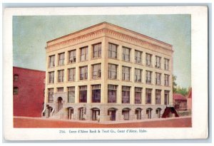 Coeur D' Alene Idaho ID Postcard Coeur d'Alene Bank Trust Company Embossed c1905