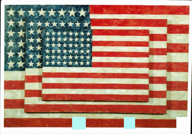 Jasper John's 3 Flags 1958, Whitney Museum, New York. NY Continental Pos...