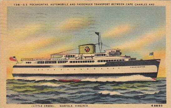 Virginia Ferry Corporation S S Pocahontas 1946