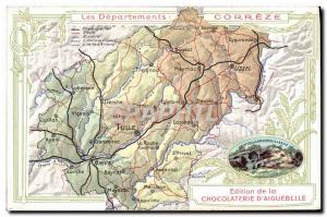 Postcard Old MAPS Chocolaterie d & # 39Aiguebelle Correze Caves Lamouroux Brive