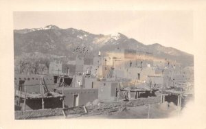 Taos New Mexico Pueblo Houses Birds Eye View Real Photo Vintage Postcard AA78158