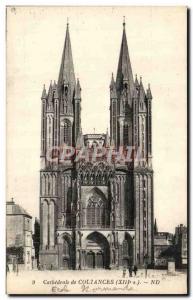 Old Postcard Cathedral Of Coutances