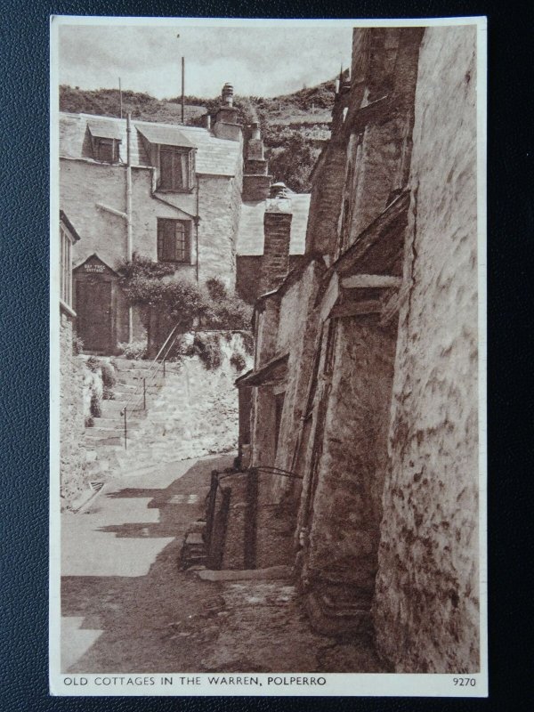 Cornwall POLPERRO Old Cottages in the Warren - Old Postcard by E.A.S. 9270