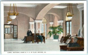 BEDFORD, Virginia VA  Lobby Interior NATIONAL ELKS HOME  ca 1920s BPOE  Postcard