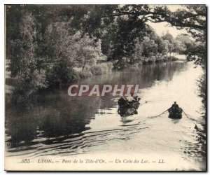 Old Postcard Lyon's Tete d'Or Park A Corner of the Lake