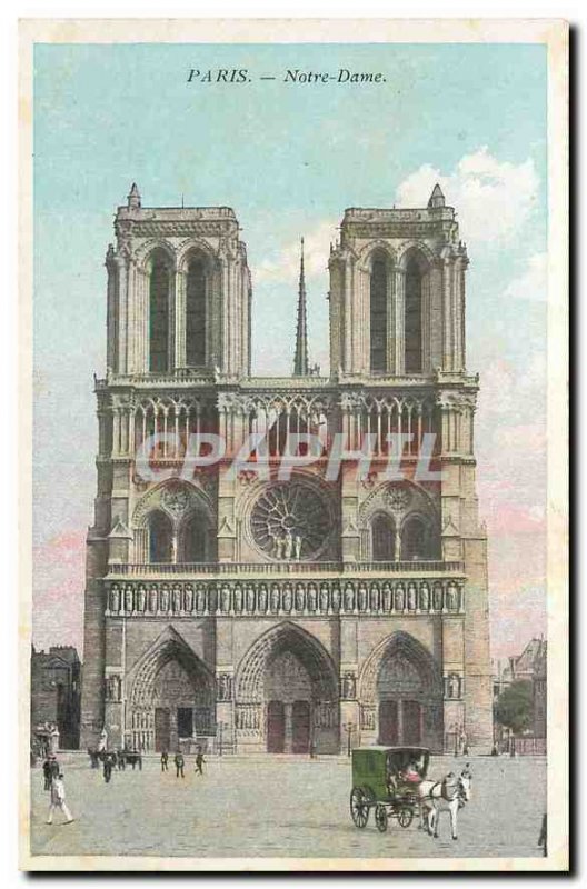 Old Postcard Paris Notre Dame