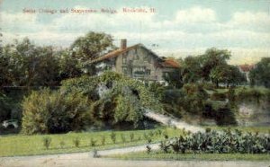 Swiss Cottage & Suspension Bridge - Rockford, Illinois IL  