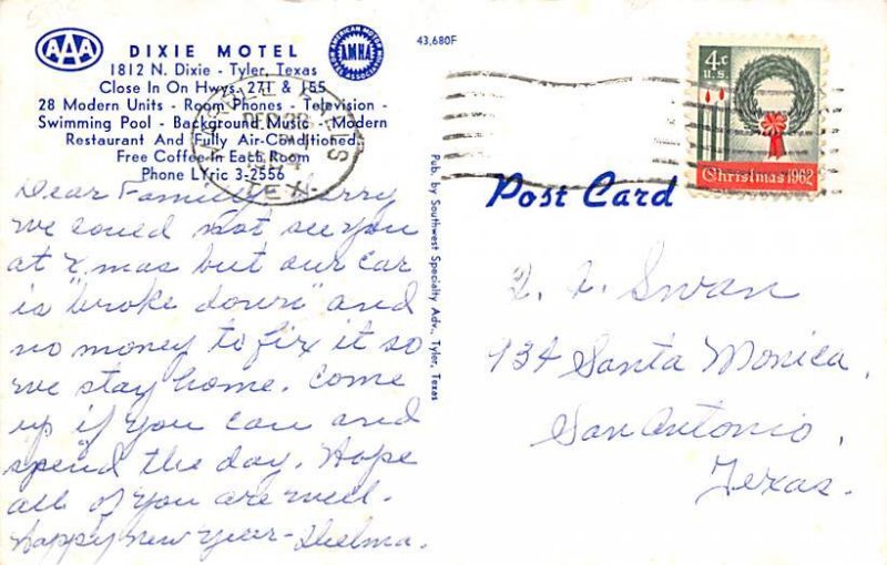 Dixie Motel Postcard