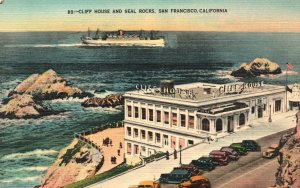 Vintage Postcard Cliff House & Seal Rocks World Famous San Francisco California