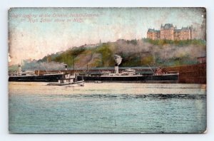 Ships Loading At Docks High School Tacoma WA Washington 1909 DB Postcard Q3