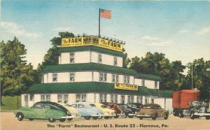 Postcard Pennsylvania Florence Farm Restaurant Del Ray Enterprises 23-2701