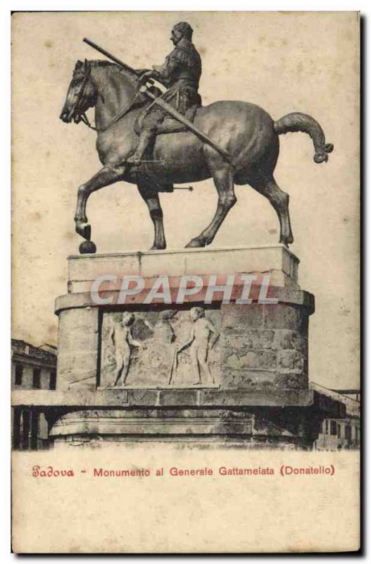 Old Postcard Padova Monumento al Generale Gattamaelata