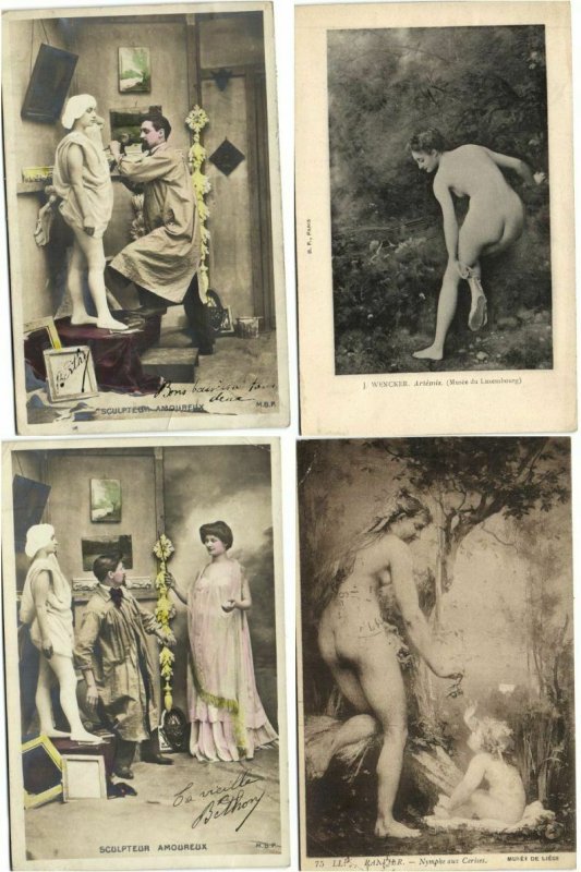 EROTIC RISQUE NUS NUDES 53 CPA mostly pre-1940 (L4446)