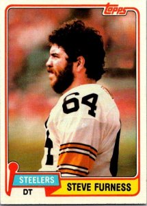1981 Topps Football Card Steve Furness Pittsburgh Steelers sk60483