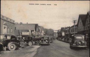 Caribou Maine ME Sweden Street Classic 1940s Cars Vintage Postcard